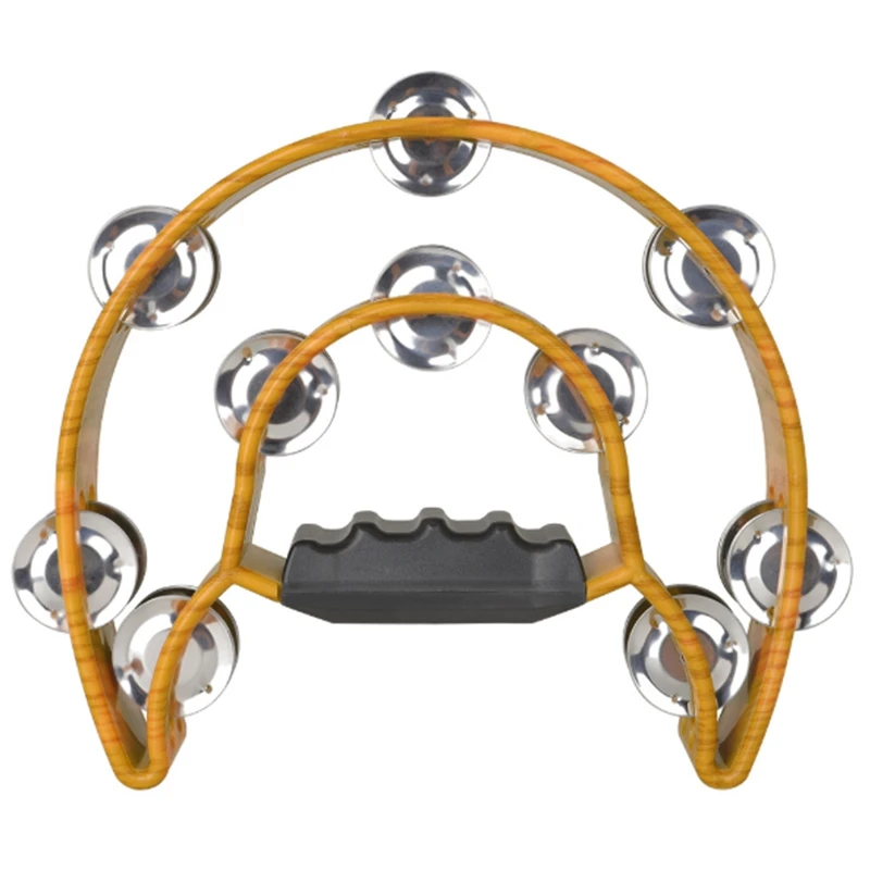 

Tambourine Percussion Musical Instruments Hand Bell for Party Compact Half Moon Drum Tambourine