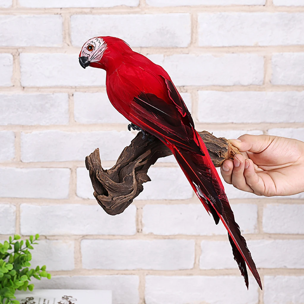 

35CM Handmade Simulation Parrot Creative Feather Lawn Figurine Ornament Animal Bird Garden Bird Prop Home Decoration A01