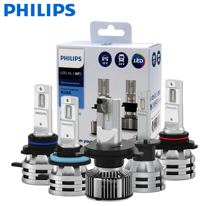 2pcs philips ultinon essential g2 led h1 h4 h7 h8 h11 h16 hb3 hb4 h1r2 9003 9005 9006 9012 6500k car headlight fog lamps car headlight bulbs led aliexpress