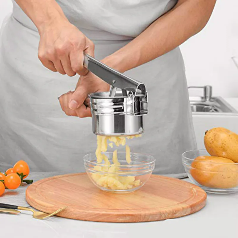 

Stainless Steel Potato Ricer Rammer Set with 3 Discs Fruit Vegetable Masher Juicer Squeezer Food Press Machine Kitchen Tools