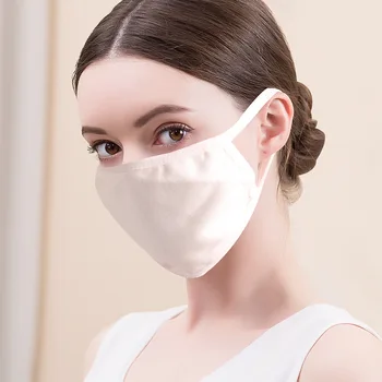 

White Women Face Masks Adult Double Layer Breathable Spring Soft Cotton Sun-resistant Easy Breathing Mask Non-Disposable-Washing