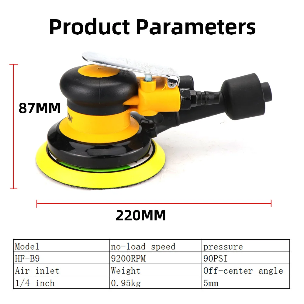 US $43.87 Pneumatic Sander Polisher With Vacuuming 5 125mm Car Paint Care Tool Polish Random Orbital Palm Machine Grinder M8 Threaded