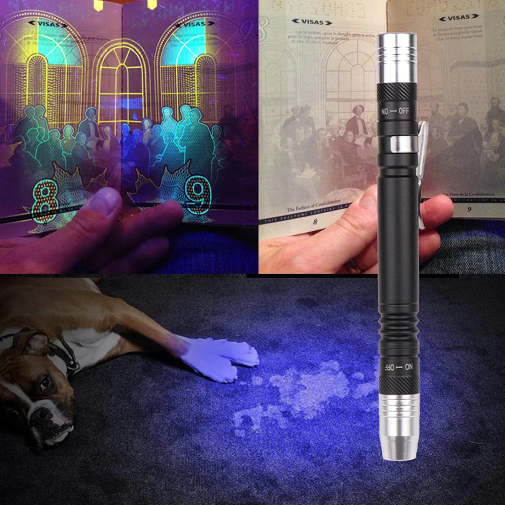 super bright torch Multifunctional UV Flashlight Mini Pen Light 395nm UV Torch White/Purple Light Flashlight Ultra Violet Detector Flashlight Test flashlights for sale