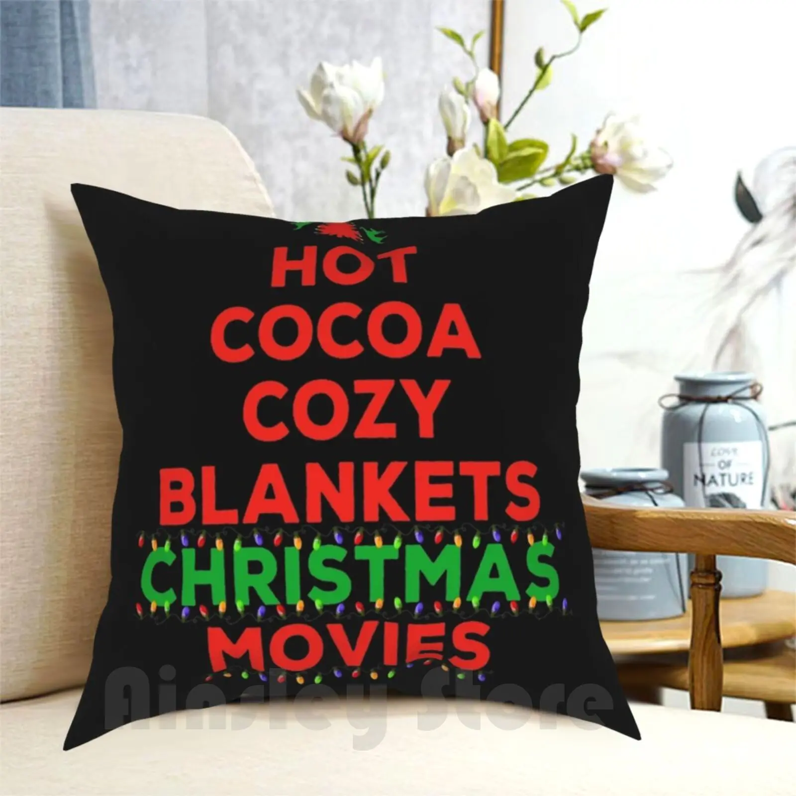 

Hot Cocoa Cozy Christmas Movies , Christmas Family Outfits , Christmas Shirt , Blankets Christmas Movies Funny Gift Idea