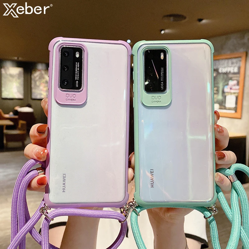 Чехол-накладка для Huawei P30 P40 Lite Mate 20 Honor 30 Pro X10 Nova 7SE прозрачный | Мобильные телефоны