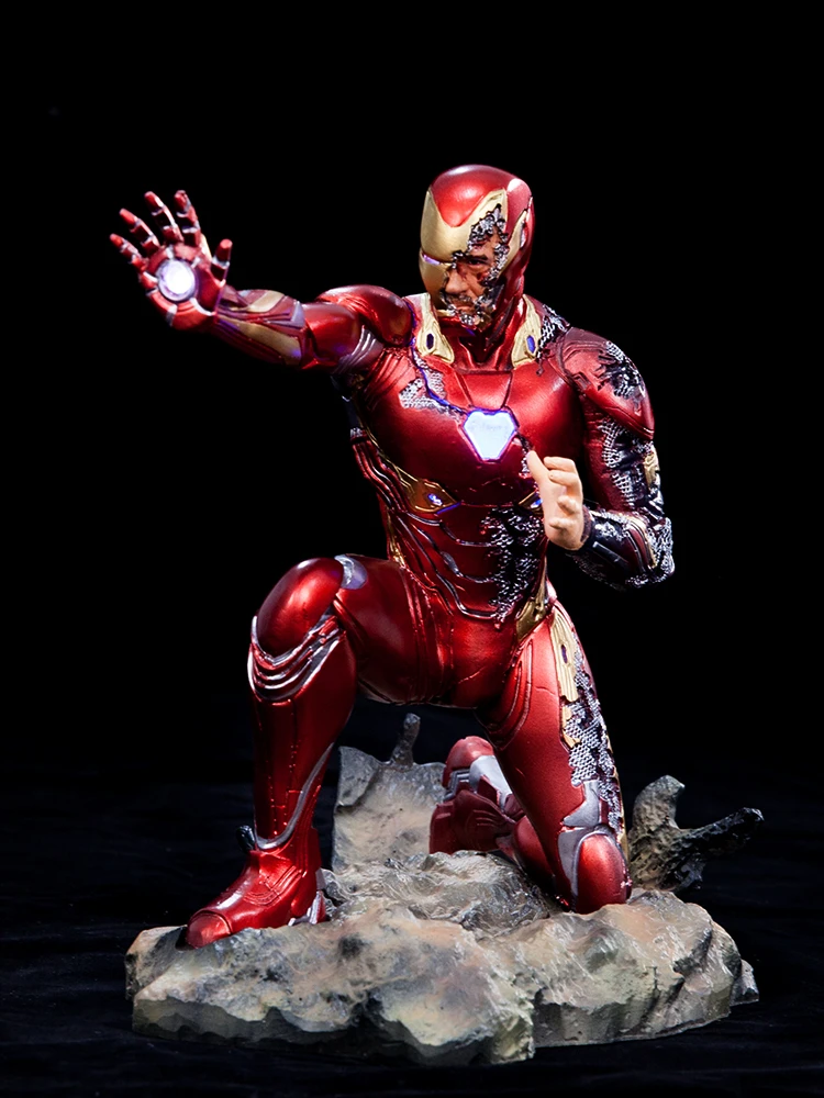 トップ 4ファイナルバトル戦闘ダメージアイアンマンmk50フィギュアモデルヤシの胸led光statueコレクションモデル Aliexpress