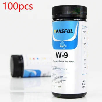 

100PCS Water Test Strips 9 In 1 Drinking Water SPA Swimming Pool Test Strips PH Hardness Copper Swimming Pools, Spas, Hot Tub