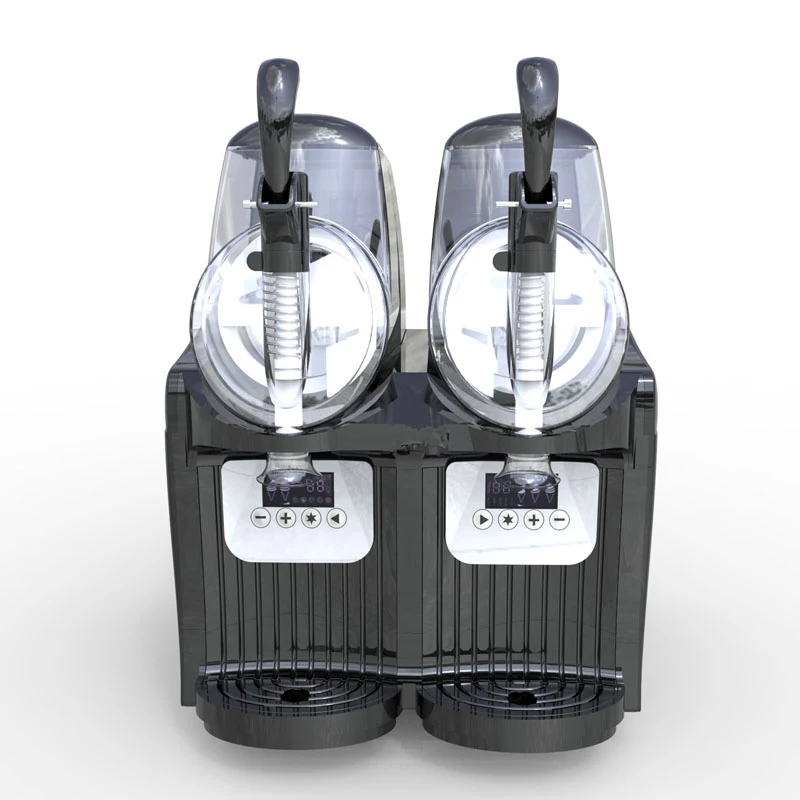 New 2 Tank Automatic Snow Mud Machine Snow Melting Machine Ice Slush Sand Ice Tea Juice Making