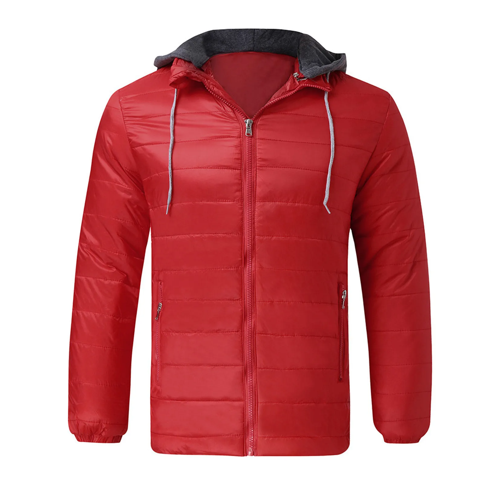 Warm Jackets Men’s Winter Zipper Warm Down Jacket Windbreaker Packable Light Top Quality Parkas Coat Casual Hoodie Overcoats #4