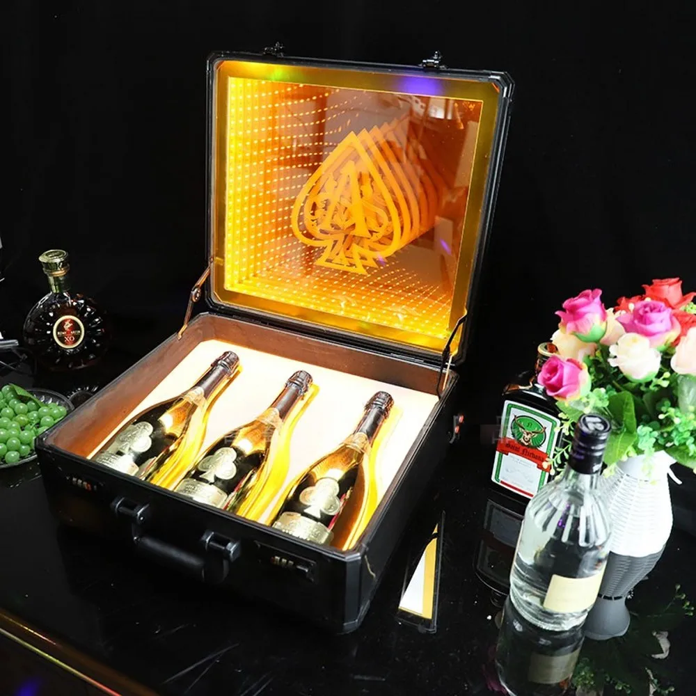 

Светящийся бокс Ace of Spade Glorifier, переноска для бутылок шампанского, перезаряжаемый чехол для коктейлей, чехол для ночного клуба, вечеринки, бара