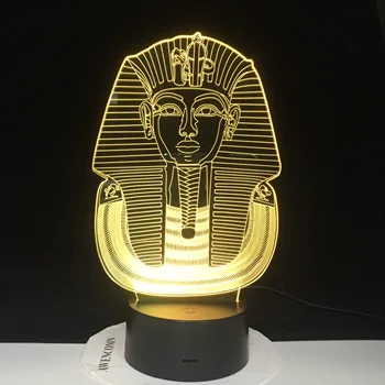 

Egyptian Sphinx Table Lamp Usb Creative 3D Led Visual 7 Colors Bedroom Sleep Pharaoh Gifts Bedside Night Lights 3393