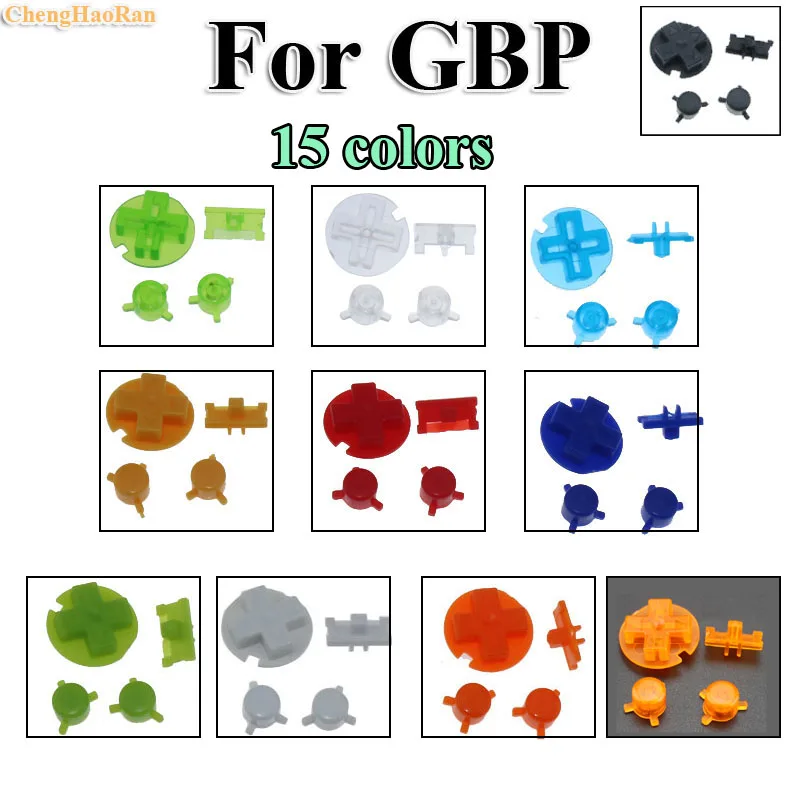 

ChengHaoRan 15colors 30Sets Colorful Replacement Buttons Set Replacement For Gameboy Pocket GBP On Off Button AB Buttons D Pads