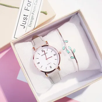 

Luxury Rome Women Watches 2019 Designer Charm Ladies Fashion Wristwatches Female gray Watch Woman Quartz Leather Clock