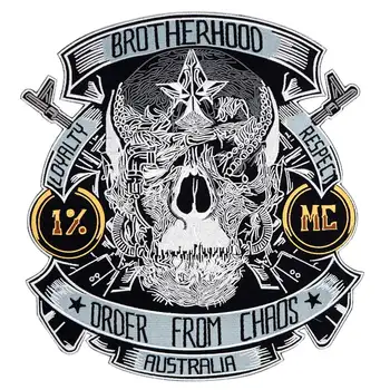 

brotherhood motorcycle backing Embroidered Sewing Label punk biker Patches Clothes Stickers Apparel Accessories Badge