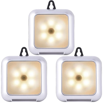 

Square Light with hook Ultra Slim Portable Wall lamp 3 Pack PIR Motion Sensor LED Cabinet Light LED Night Light Q25
