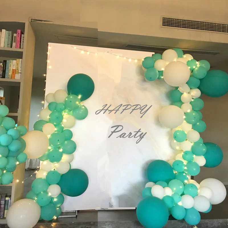

Latex Balloon Garland Kit Balloon Arch Garland for Wedding Birthday Party Decorations Turquoise Blue White