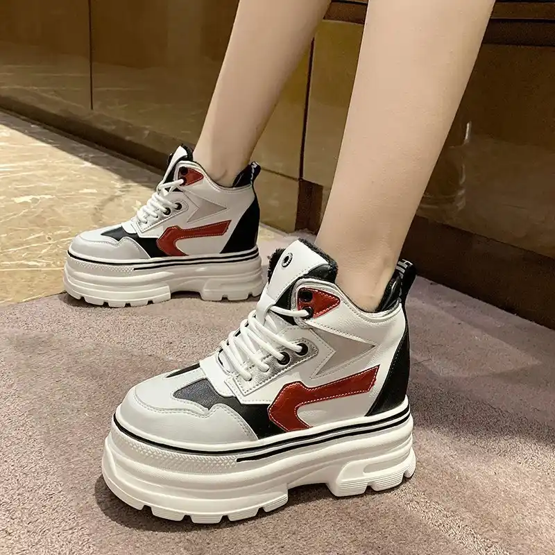 冬の女性のファッションスニーカーオルプラットフォームカジュアルシューズブランド分厚いスニーカーレディース加硫21春の靴の女性6センチメートル レディースヴァルカナイズシューズ Aliexpress