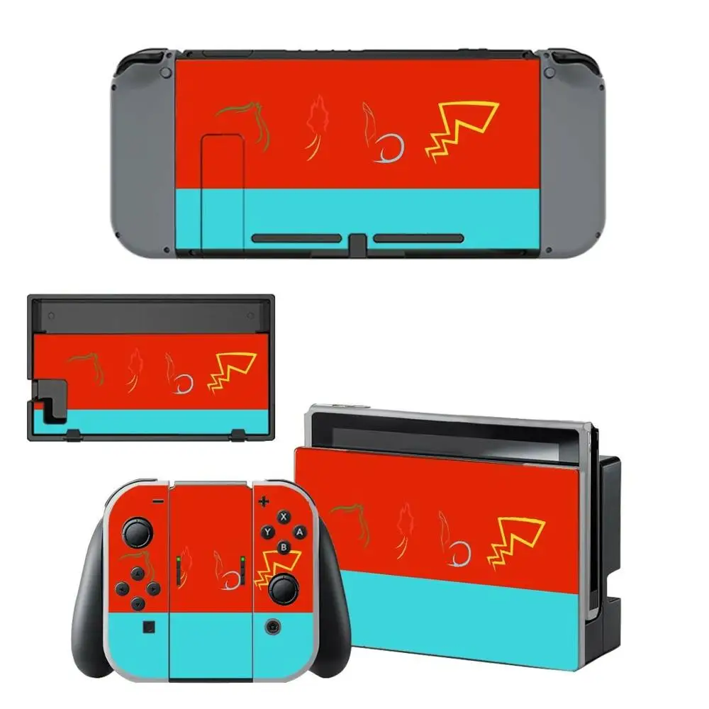 Наклейки Pokemon Go Pikachu для nintendo switch, наклейки для nintendo Switch Console Joy-con, док-станция контроллера