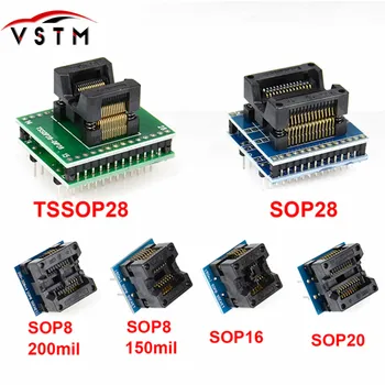 

6pcs TSSOP28 SSOP28 SOP28-DIP28 adapter SOP20 SOP16 SOP8 150mil 200mil to DIP8 adapter compatible tssop20 ssop20 tssop8 socket