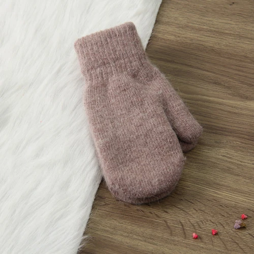 Gloves Women Winter Woolen Thicker Warm Solid Simple All-match Womens Fashion Daily High Quality Casual Chic Females Harajuku - Color: pink2