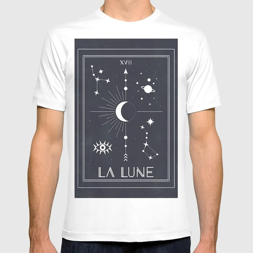 The Moon or La Lune Tarot T shirt lune moon tarot magic holiday eye galaxy feminine woman