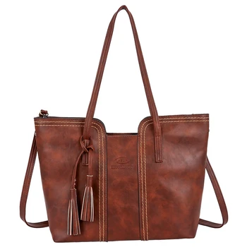 

AUAU-Retro Tassel Women Bag Chain One Shoulder Big Bag Large Capacity Messenger Bags Famous Designer Lady Bag/Handbag Clutch Pur