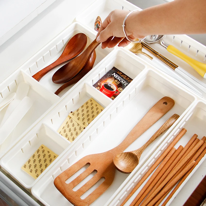 Kitchen Drawer Organizer Tray Spoon Cutlery Separation Finishing