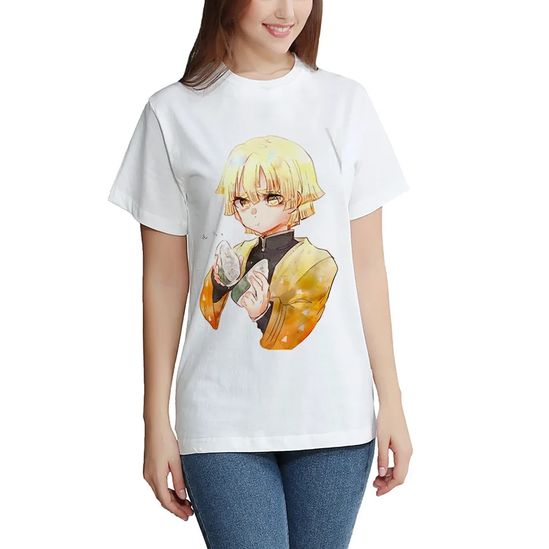 Kimetsu No Yaiba T-shirt Short Sleeve Men's And  Women's Tees Tops Kids Demon Slayer Oversized T Shirt DIY Photo Log Customized