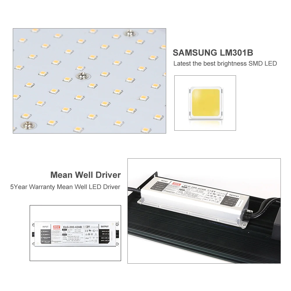 Светодиодная панель для выращивания растений квантовая Samsung LM301B 3500K полный