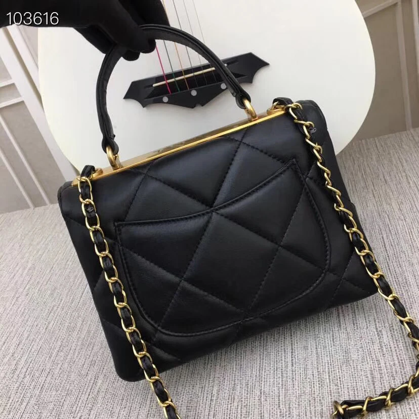 

Leather women's bag soft leather black fashion 2020 new handbag large capacity leather diamond chain Bag Messenger Bag