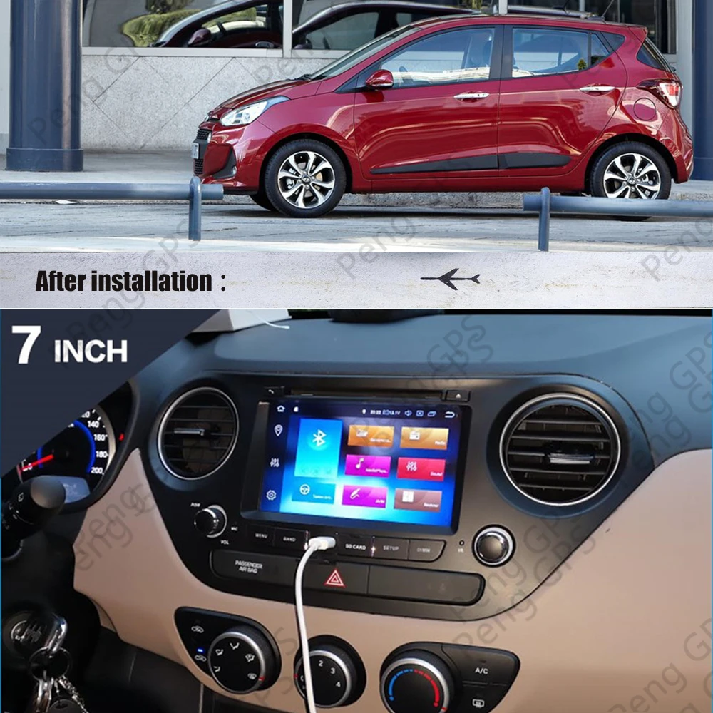Автомобильный мультимедийный DVD плеер для Hyundai I10 телефон на Android 2013 2018 стерео PX6 GPS