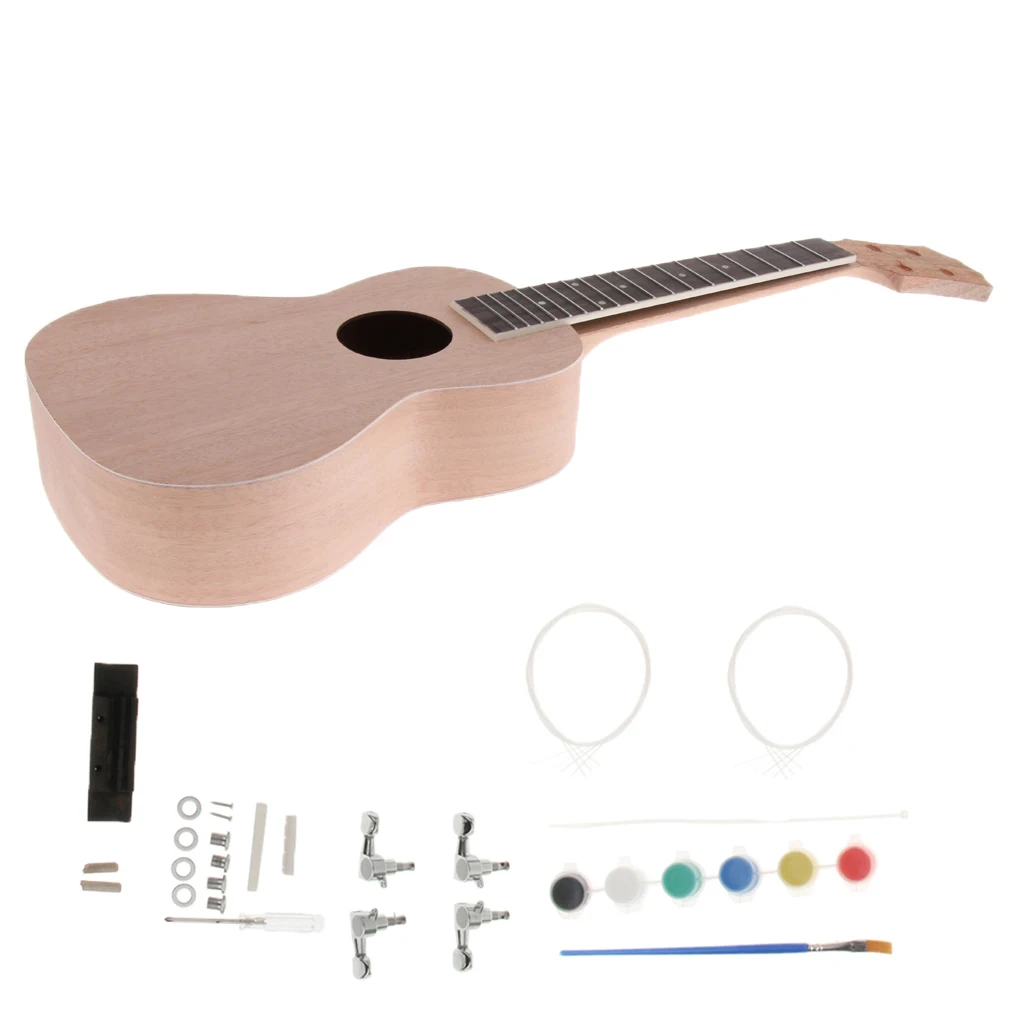 23 дюймов укулеле DIY Kit концерт Гавайи красного дерева мини-укулеле музыкальный инструмент подарок