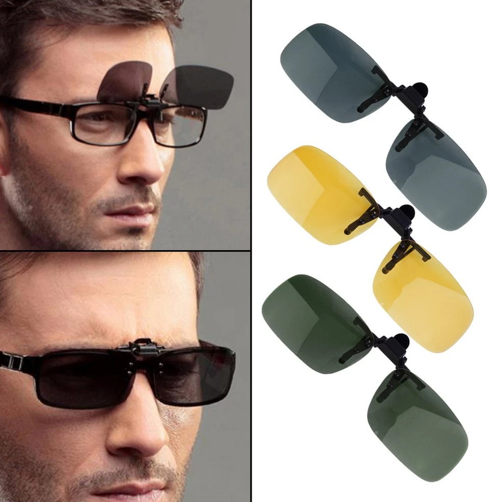 Gafas de sol polarizadas Unisex, lentes con Clip de visión nocturna,  abatibles, Anti UV 400|Espejos decorativos| - AliExpress