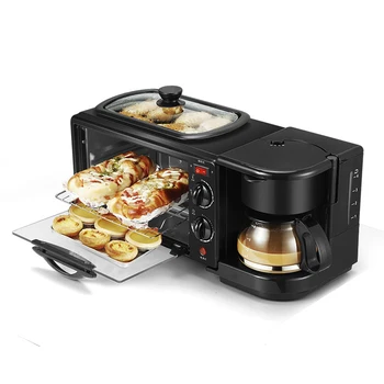 

3 in 1 Home Breakfast Machine Coffee Maker Frying Pan Bread Toaster Electric oven Bread baking machine