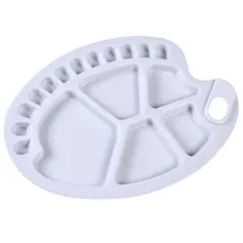 Рисование акварелью картина маслом смешивание овальная палитра 17 колодцев лоток для маникюрных принадлежностей пластик