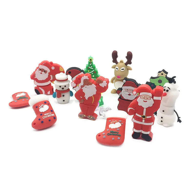 USB Flash Drive 128gb Cartoon Santa Claus Usb 2.0 4GB 8GB 16GB 32GB 64GB Christmas Series Pendrive Memory Stick Pen Drive Gift