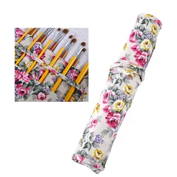 22 Slot Pencil Bags Printing Paint Brush Holder Portable Canvas Pen Cases For Artist Watercolor Oil Paint Brush Tool Pen Pencil