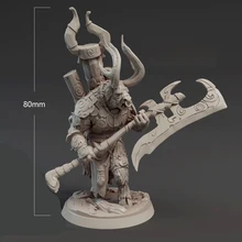 

80mm Resin Model Kits Minotaur Warrior Figure Sculpture Unpainted No Color DW-082