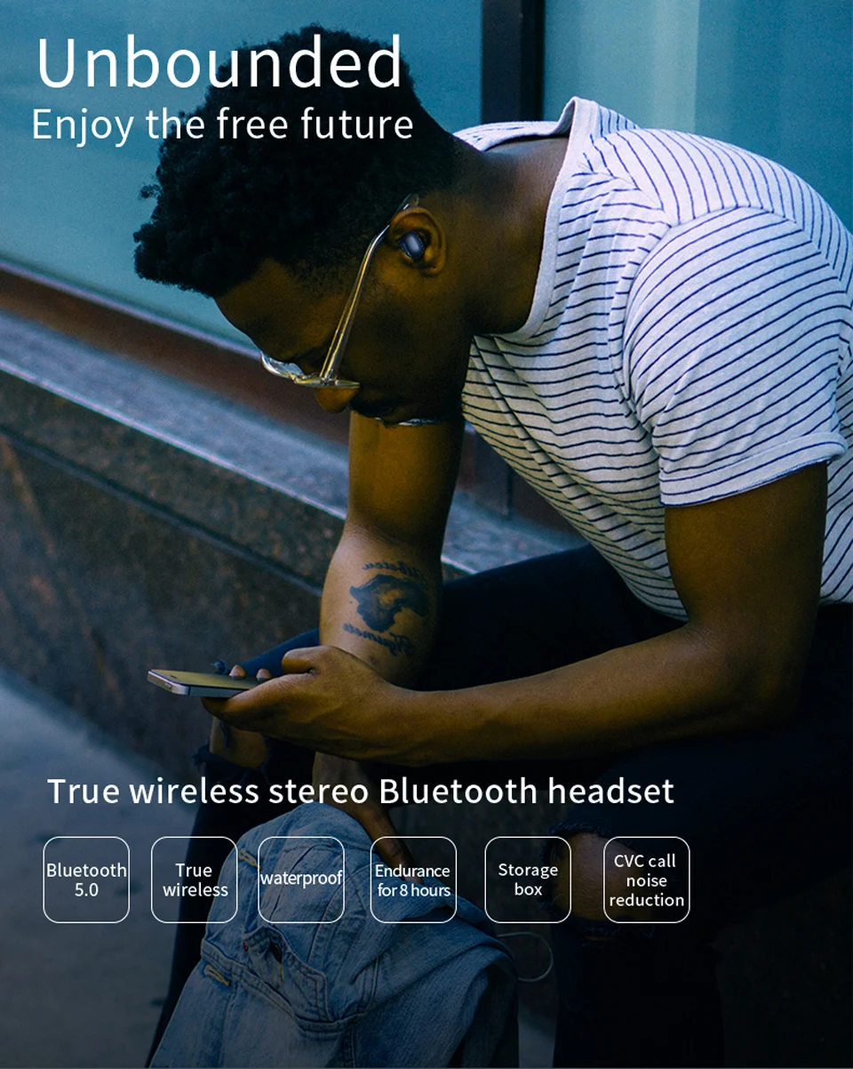 T2C TWS Беспроводные Мини Bluetooth наушники для Xiaomi huawei мобильный стерео наушники спортивные наушники с микрофоном портативная зарядная коробка