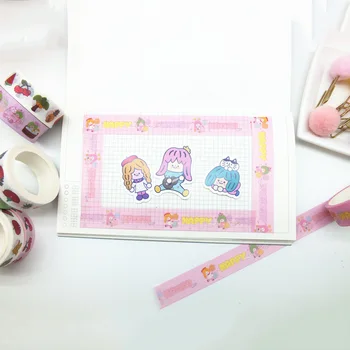 

1Pc Cute Cartoon Washi Tape Kawaii Adhesive Tape Decor Masking Tapes For Kids Scrapbooking DIY Supplies Stationery