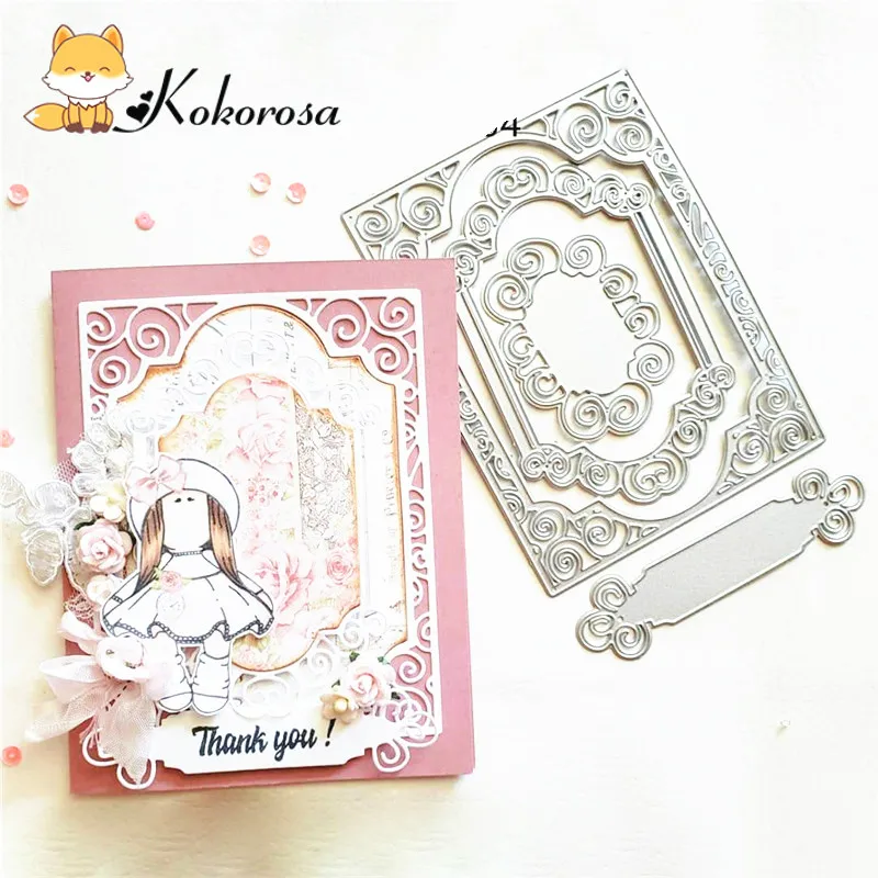 

Kokorosa Lace Frame Cutting Dies Metal Dies Scrapbooking Album Card Making Embossing Stencil Diecuts Decoration