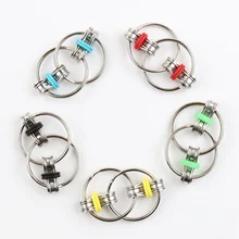 Porte clés Spinner à main, roulement de Fidget Tri Spinner, jouets EDC, autisme tdah, Anti Stress, jouets en métal pour enfants et adultes
