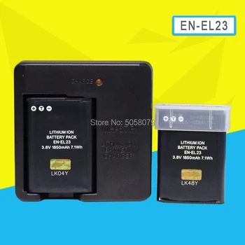 

2pc EN-EL23 EN EL23 Battery For Nikon Coolpix S810c P900 P900s P610 P600 Replacement ENEL23 Digital Camera With MH-67P charger