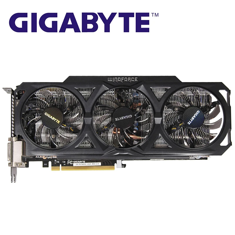 Видеокарты GIGABYTE GV-N760OC-2GD 256Bit GDDR5 GTX 760 N760 Rev.2.0 видеокарта для nVIDIA Geforce GTX760 Hdmi Dvi