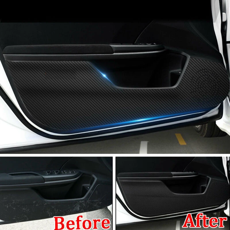 Для Honda Civic 16+ 4x/комплект двери анти Kick Pad Защитная обшивка пленка кожа черный