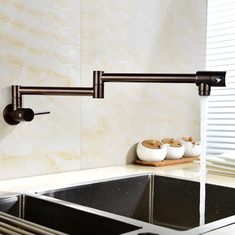 Краны практичный кран холодной воды двойной переключатель настенный кухонная раковина полированный вращающийся Прочный 360 градусов складной дом