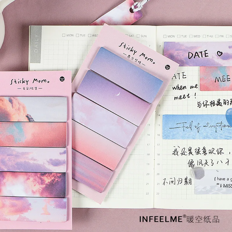 1 шт. DIY градиентный цветной коврик для записей новинка наклейки планировщик