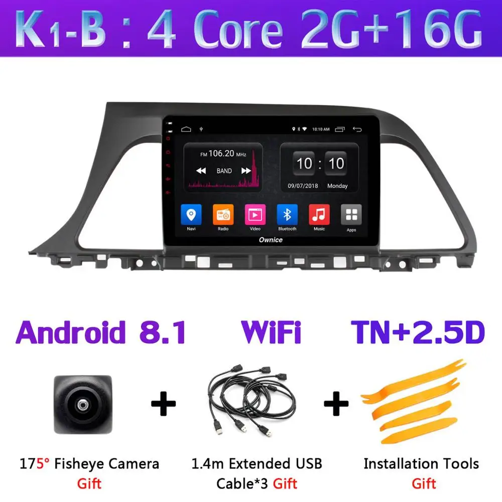 K1-B 360 ° панорамный 8 ядерный Android 9,0 4+ 64G gps Navi Радио CarPlay SPDIF DSP автомобильный мультимедийный плеер для hyundai Sonata 9 - Цвет: K1-B