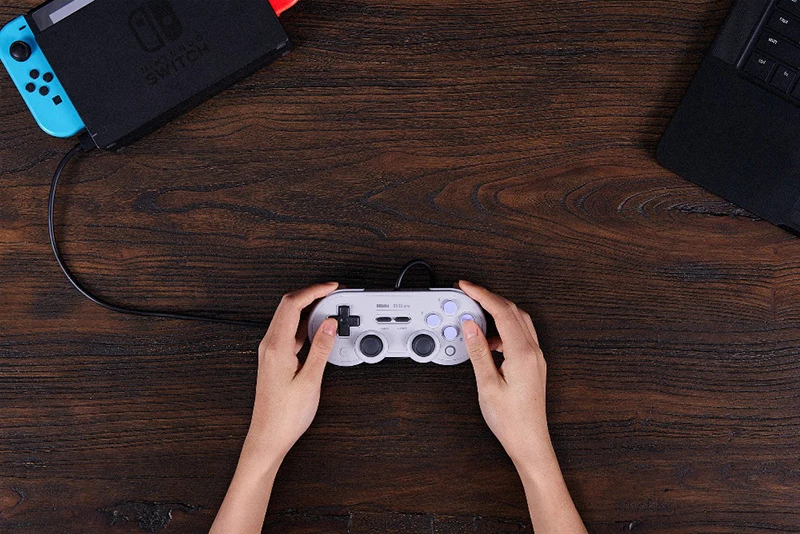 Gamepad 8bitdo sn30 pro com fio usb,