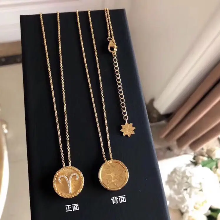 S925 Серебряная звезда знак зодиака 12 Созвездие ожерелье s& ожерелье с подвесками для женщин известная подвеска в виде звезды bijoux femme